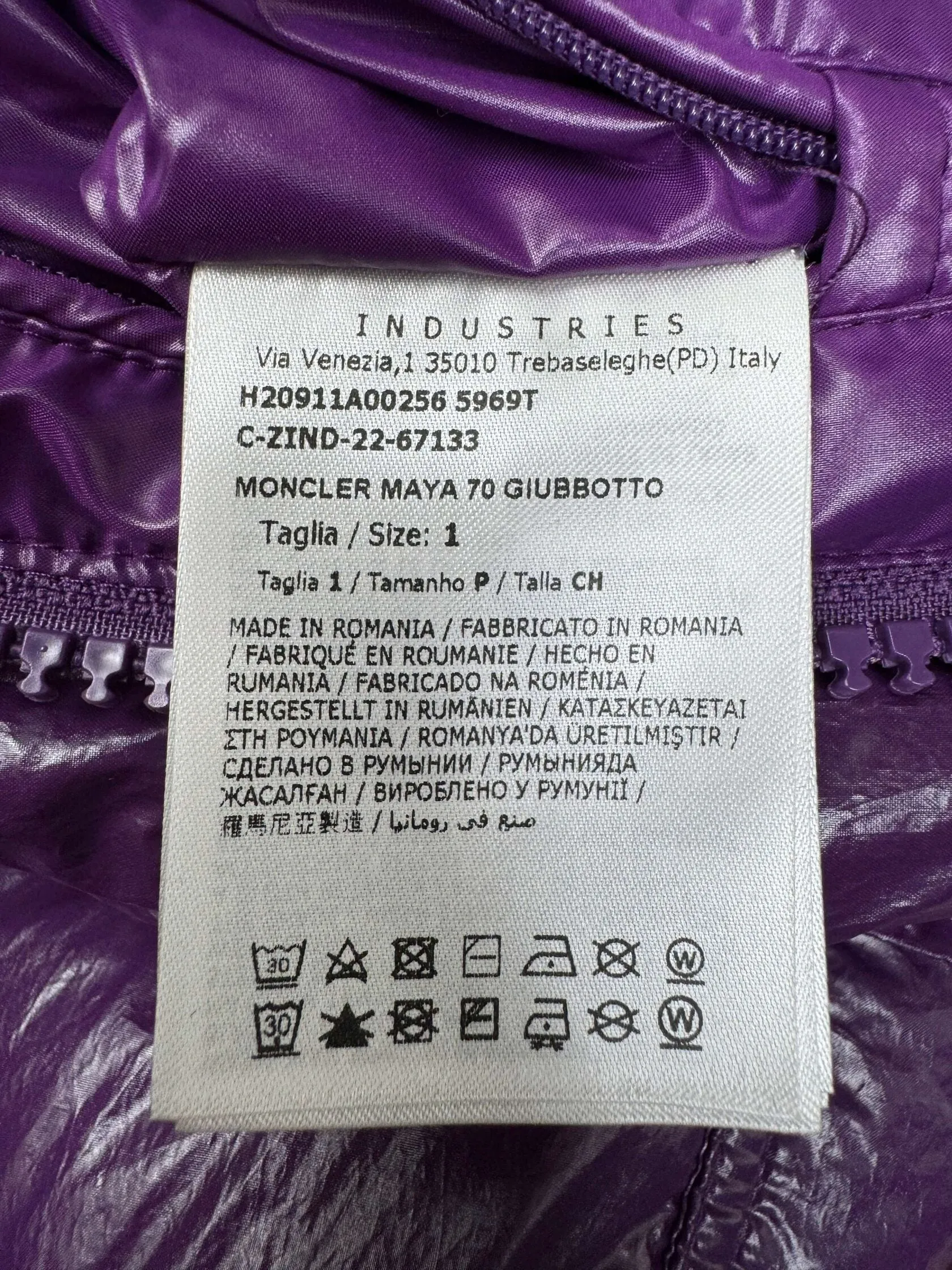 Moncler Maya Down Coat - Purple (Unused)