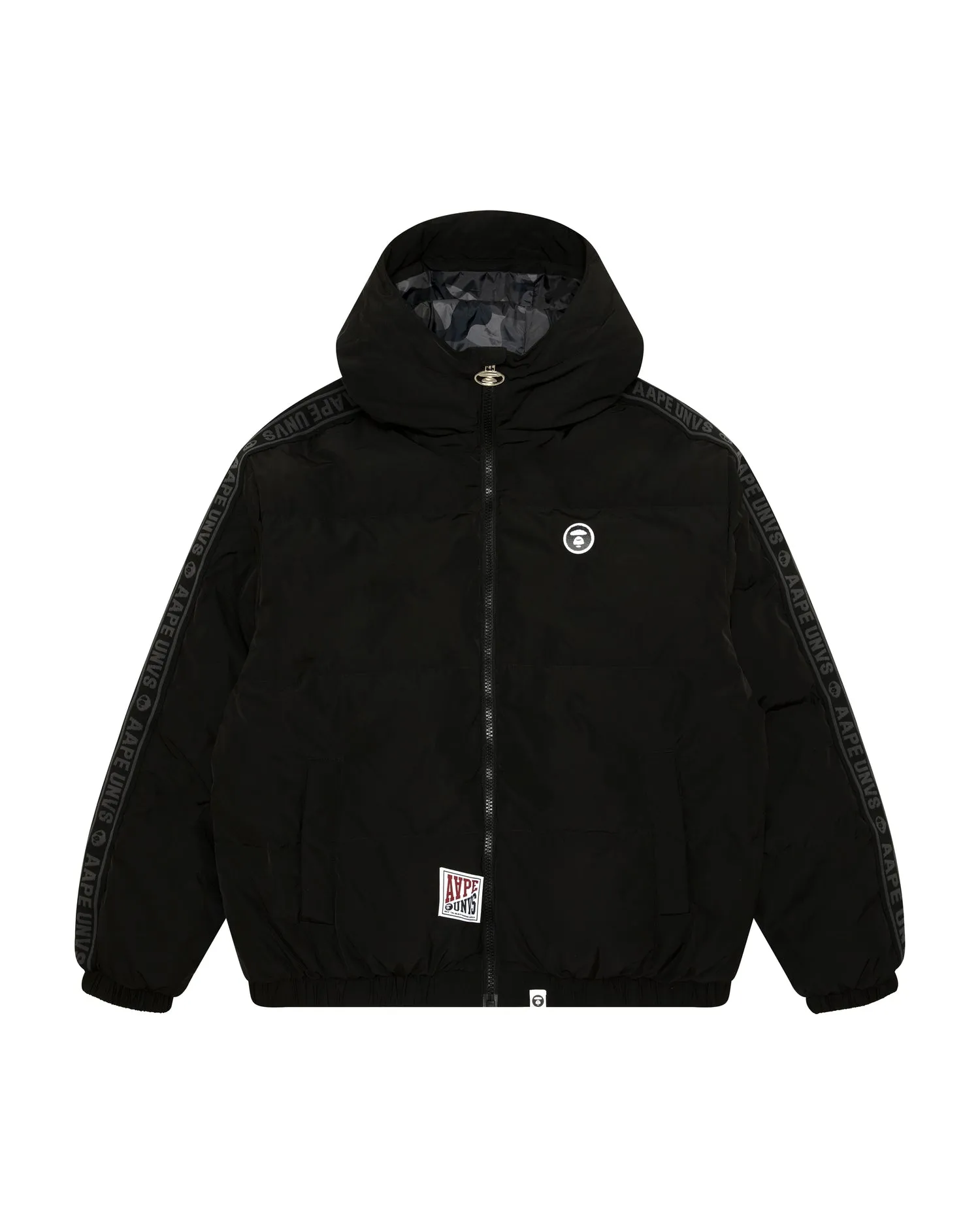 Moonface logo hooded down jacket