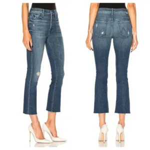 Mother The Insider Crop Fray Jeans *Gypsy* Distressed Sz 24
