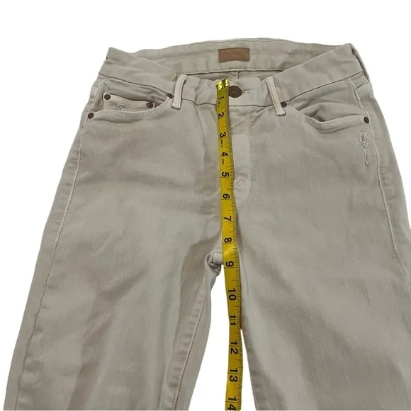 MOTHER The Looker Distressed Crop Jeans in Sexy Just Walked In Blush 26 high