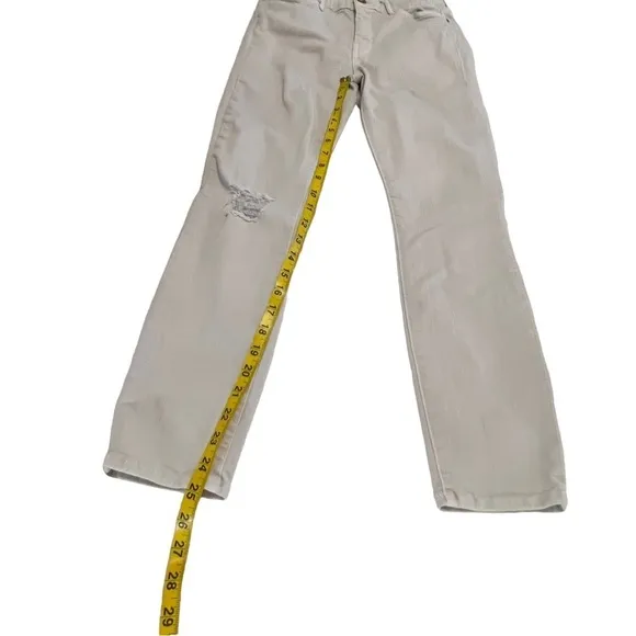 MOTHER The Looker Distressed Crop Jeans in Sexy Just Walked In Blush 26 high