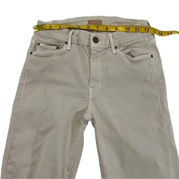 MOTHER The Looker Distressed Crop Jeans in Sexy Just Walked In Blush 26 high
