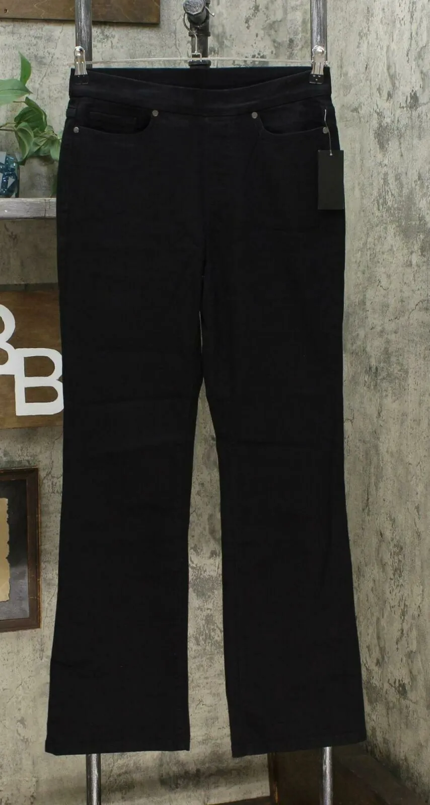 MOTTO Women's Stretch Denim Bootcut Pull On Jeans Black 10