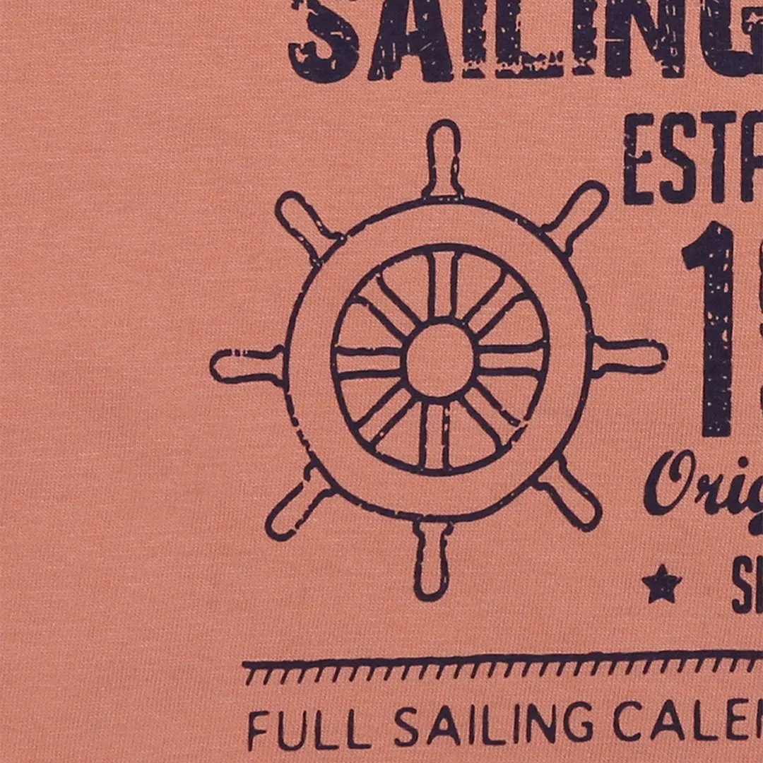 Multicoloured Sailing Club Slogan Print T-Shirt