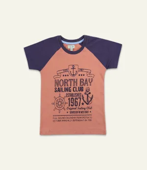 Multicoloured Sailing Club Slogan Print T-Shirt