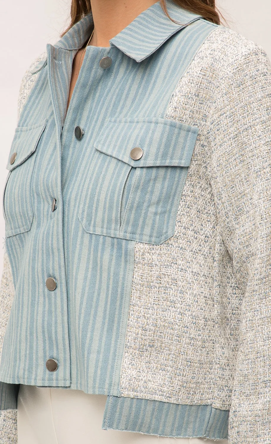 Mystree Mixed Media Jean Jacket