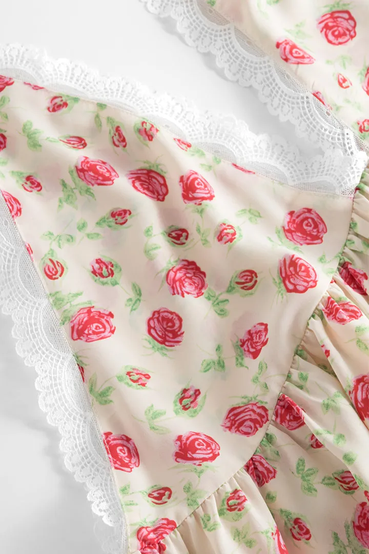 Nanna Oversized Dress - White floral