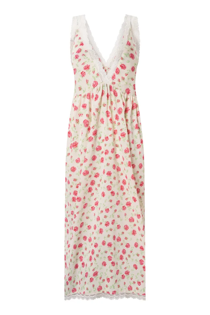 Nanna Oversized Dress - White floral