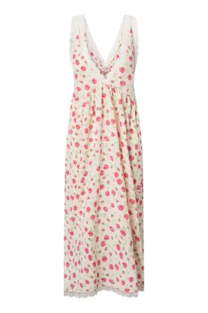 Nanna Oversized Dress - White floral
