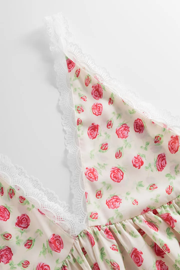Nanna Oversized Dress - White floral