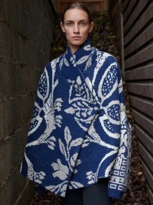navy and off white coverlet cardigan