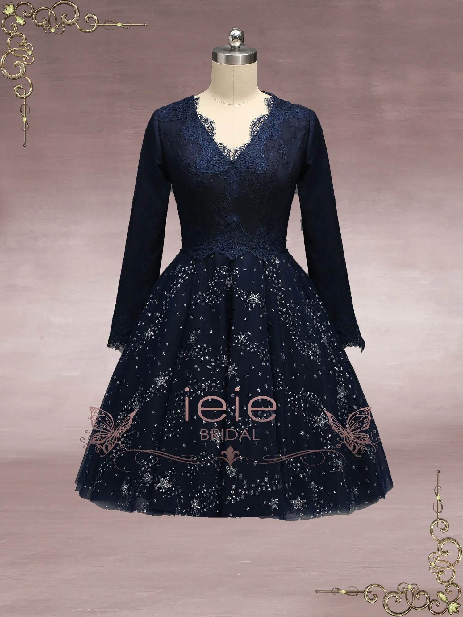 Navy Blue Galaxy Theme Formal Wedding Dress JESSE