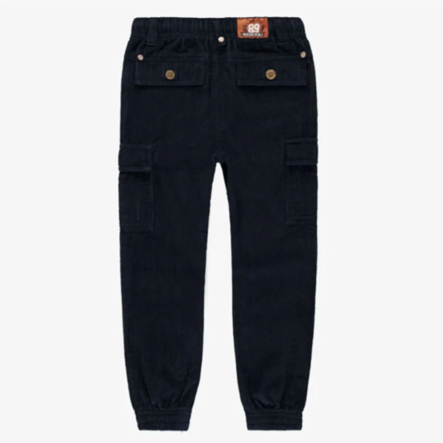 Navy Relaxed Fit Pants with Cargo Pockets in Corduroy