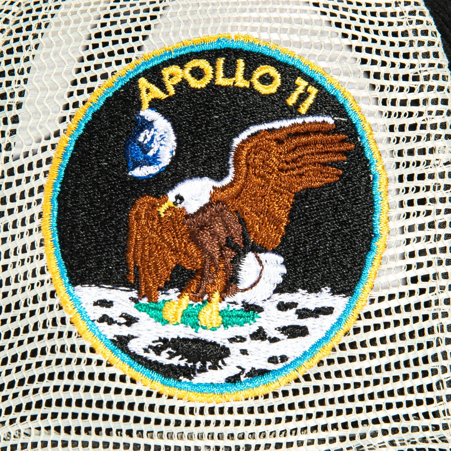 New Era 9Forty A-Frame Corduroy Rope Houston Astros Apollo 11 Patch Snapback Trucker BP Hat - Black, Stone