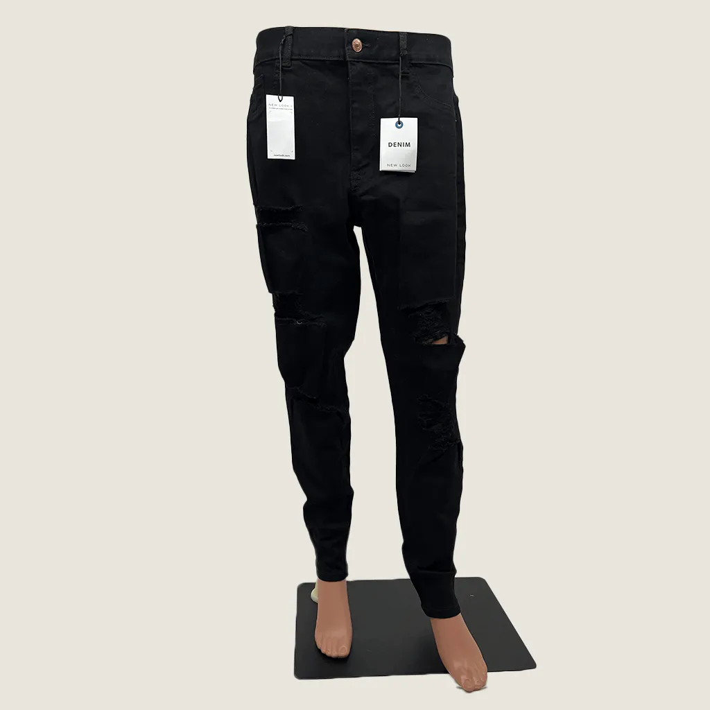 New Look Distressed Black Jeans 16