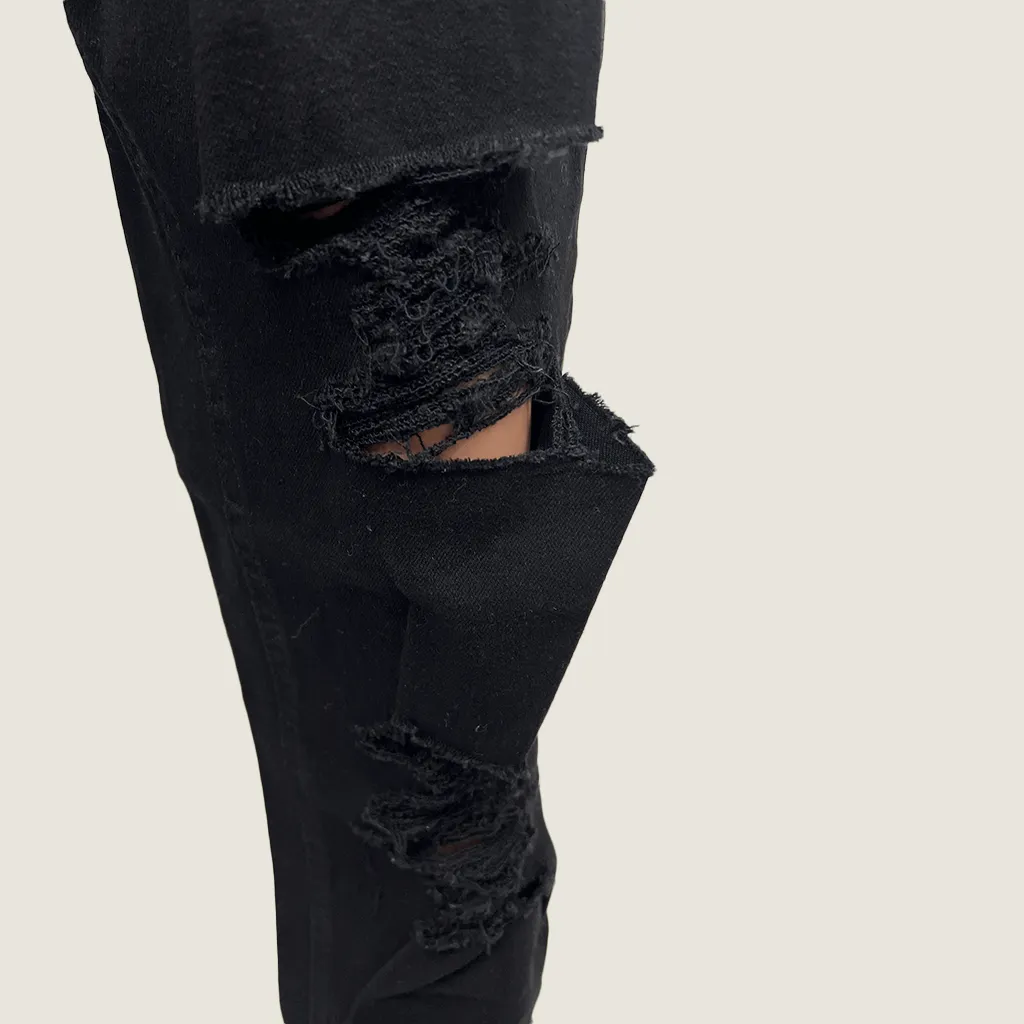 New Look Distressed Black Jeans 16