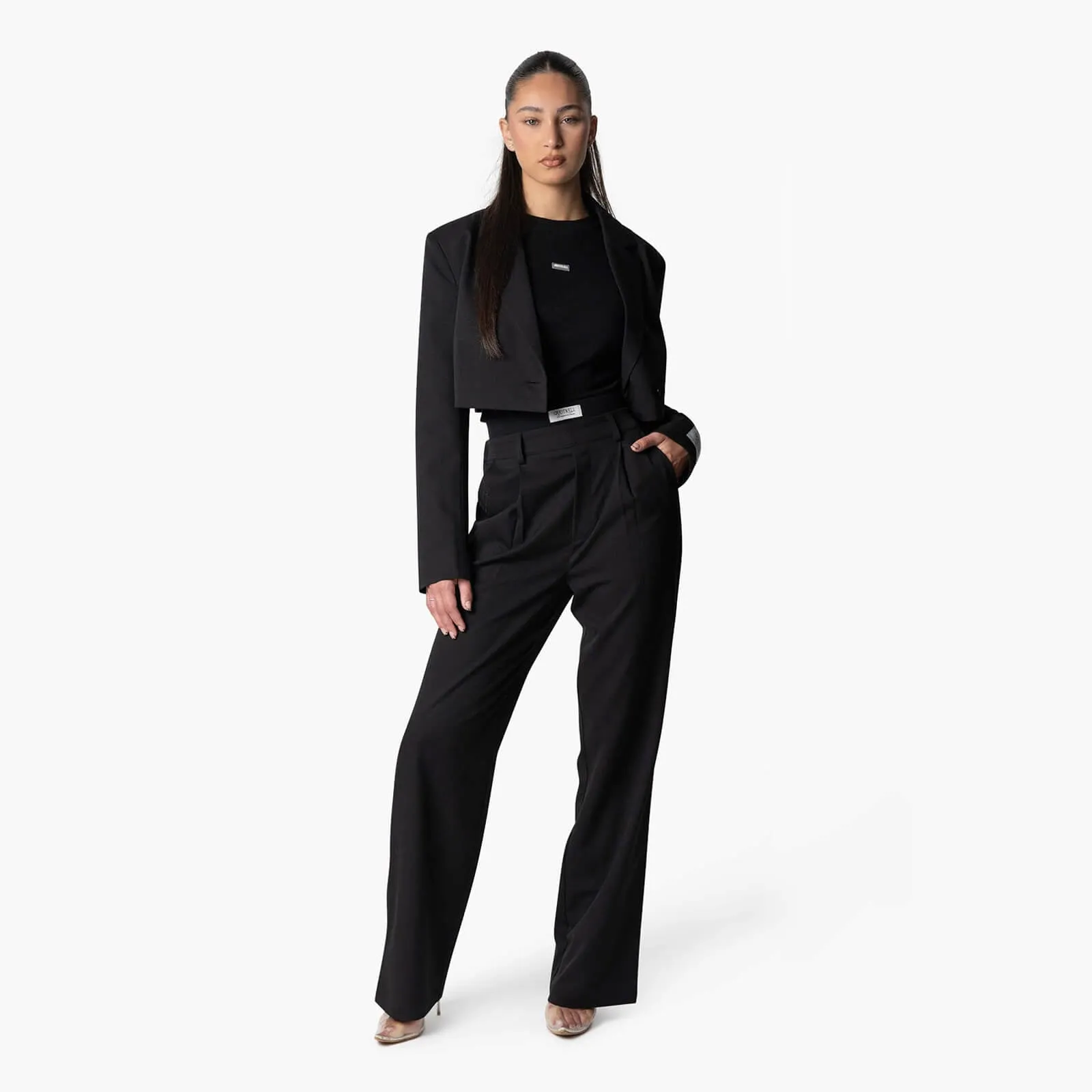 NINA CROPPED BLAZER | BLACK