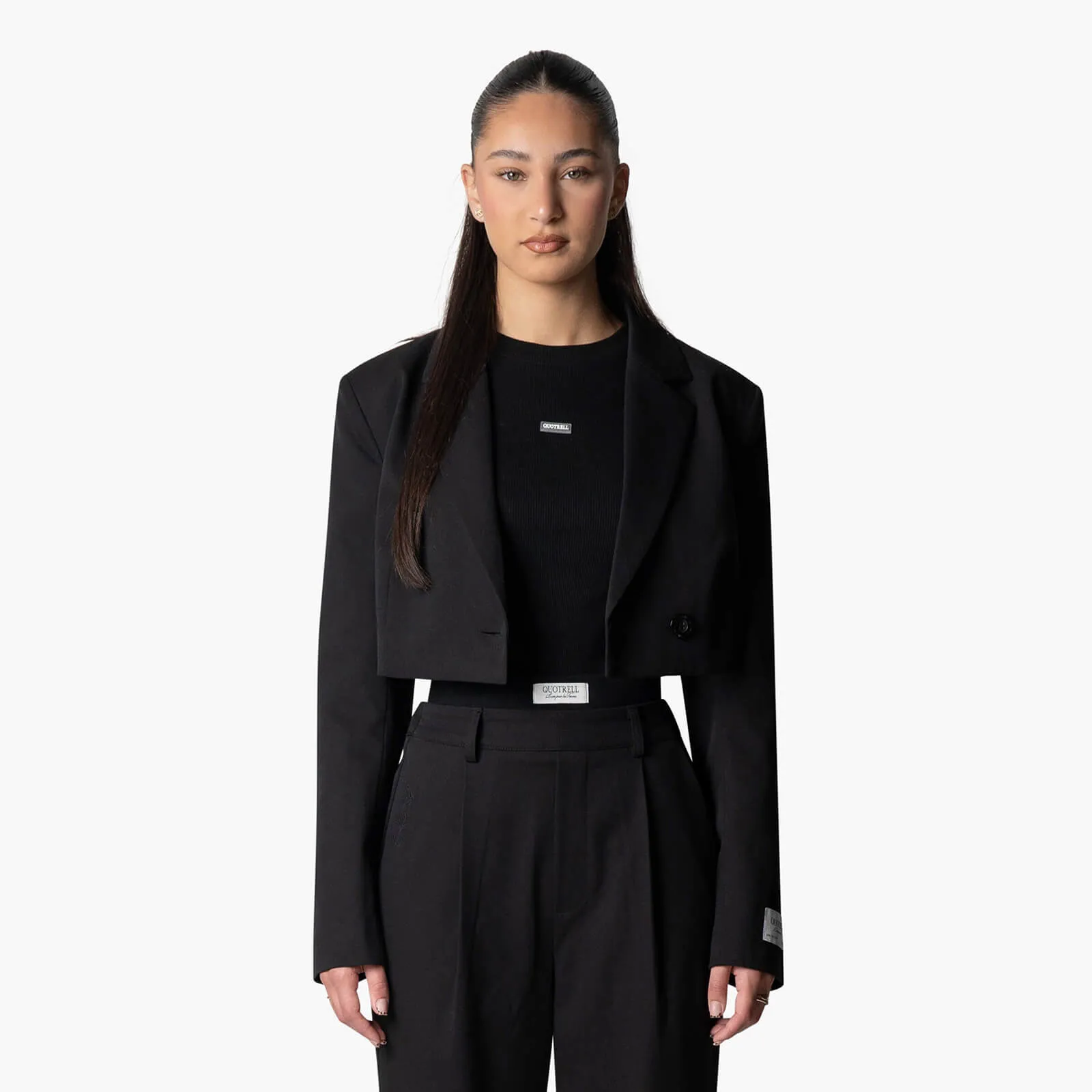 NINA CROPPED BLAZER | BLACK