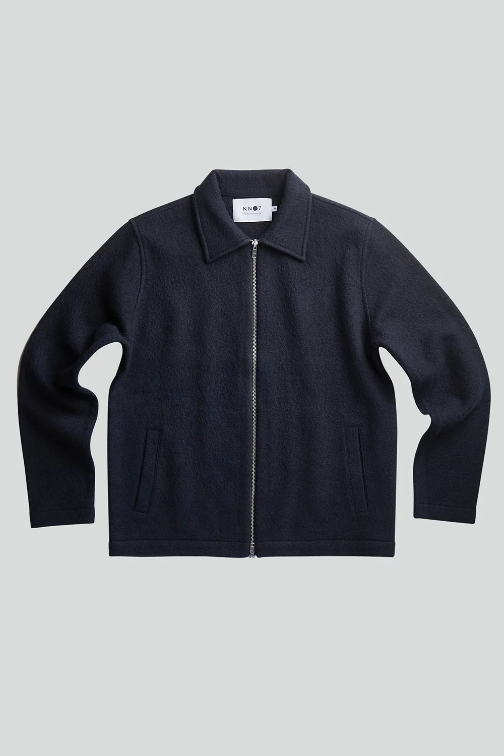NN07 IVAN BOILED MERINO WOOL ZIP THRU JACKET 6398