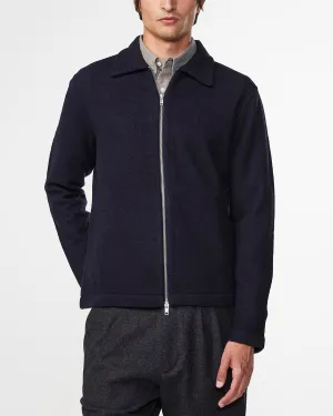 NN07 IVAN BOILED MERINO WOOL ZIP THRU JACKET 6398