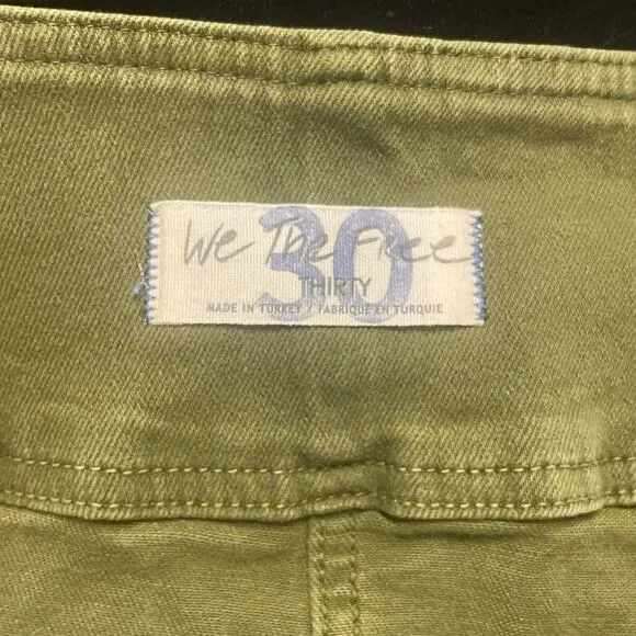 NWT Free People We the Free VIRGO cadet green corduroy mini skirt size 30 zip up
