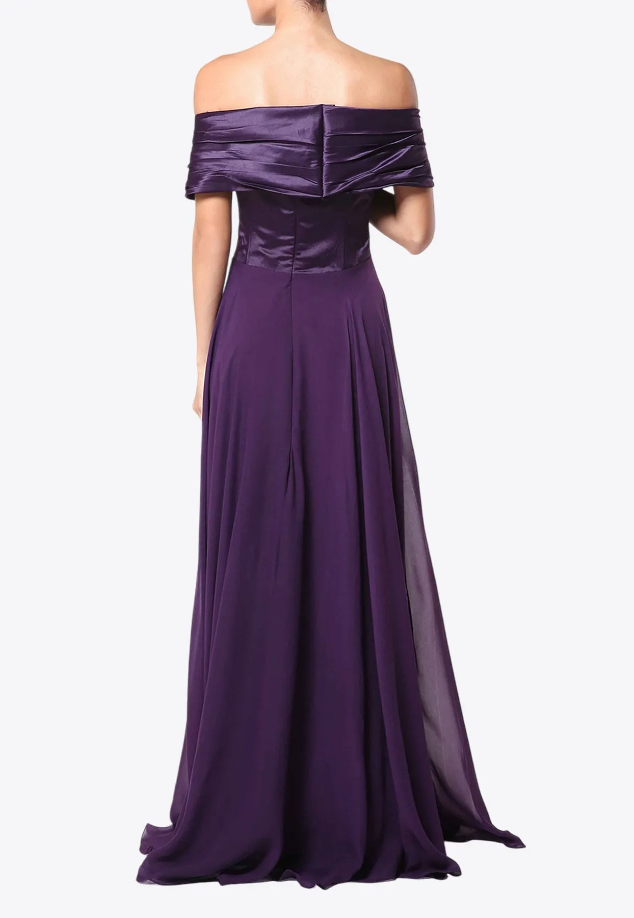Off-Shoulder Chiffon Gown