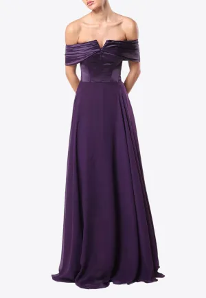 Off-Shoulder Chiffon Gown
