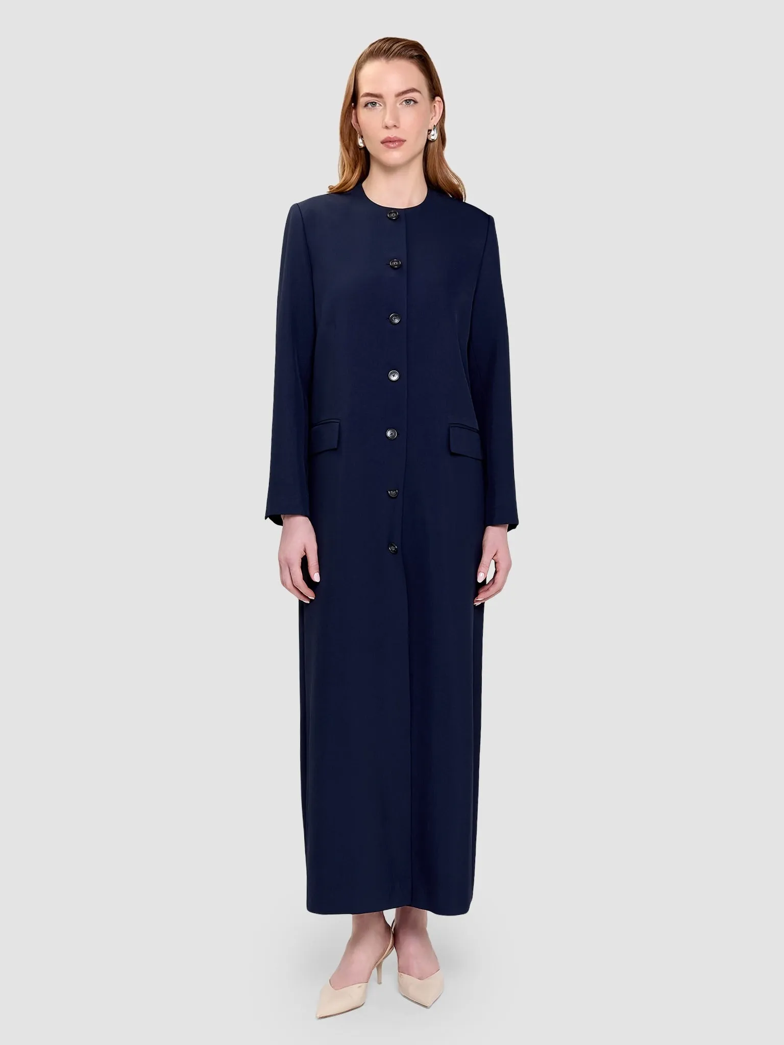 Ohood Long Jacket - Dark Blue
