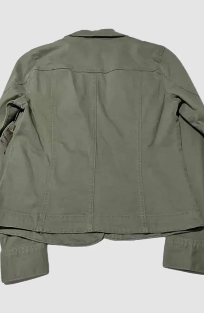 Olive Green Denim Jacket ~ Charter Club Women's Size Extra Small