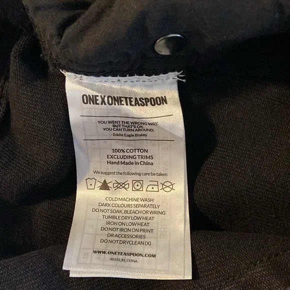 One Teaspoon NTW 25 Black Oak Firebirds Distressed Raw Edge Cropped Jeans 3112