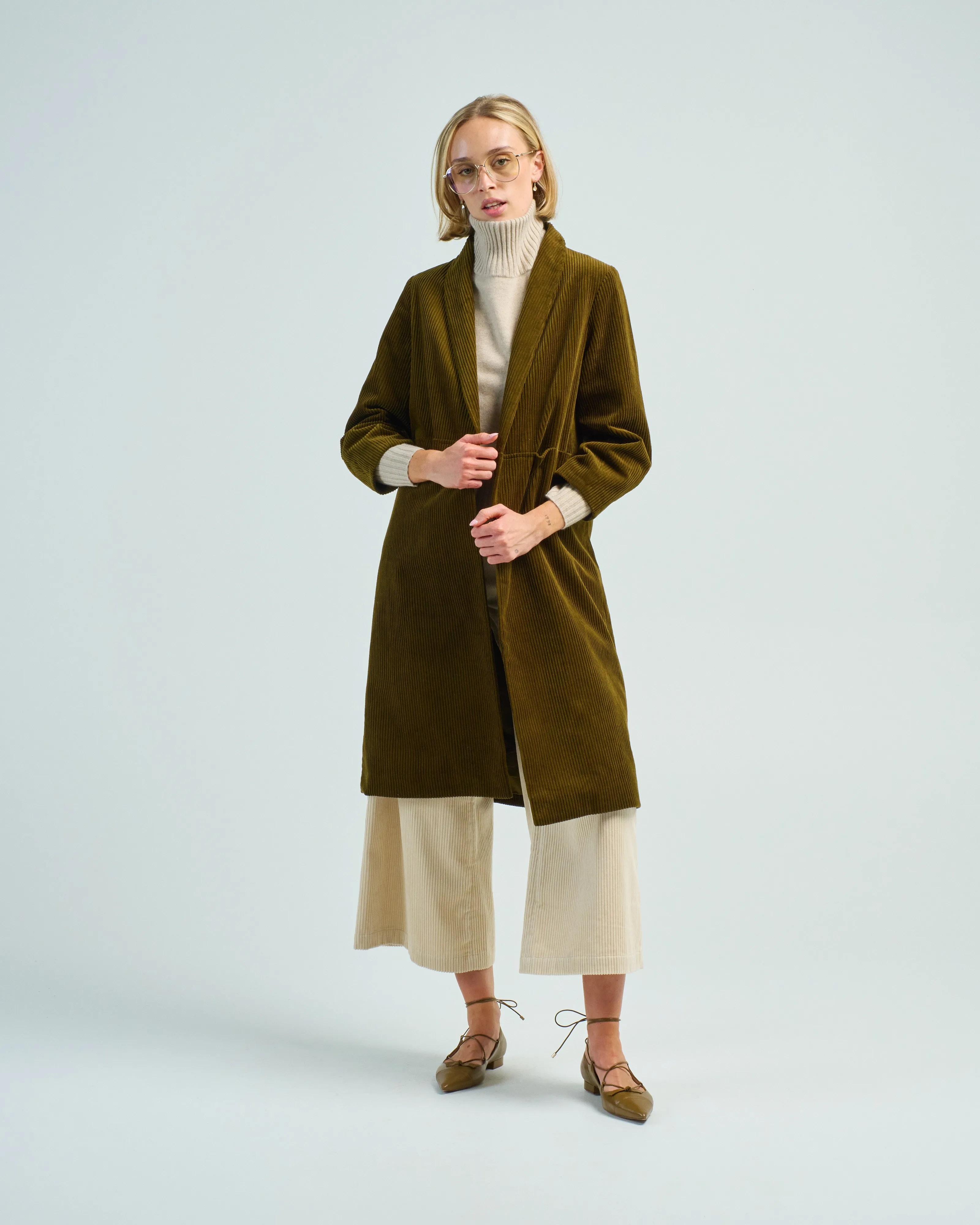 open fall coat corduroy