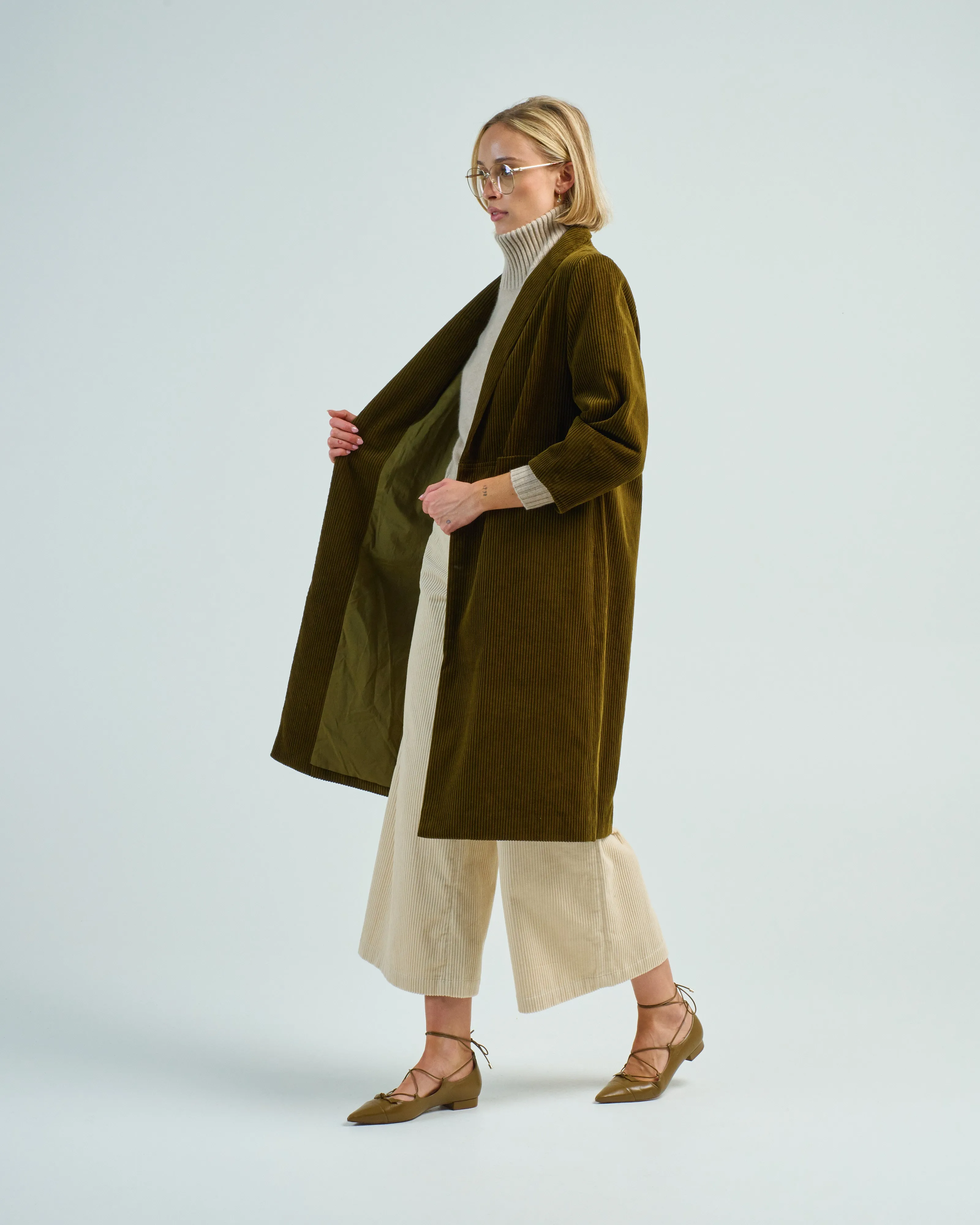open fall coat corduroy