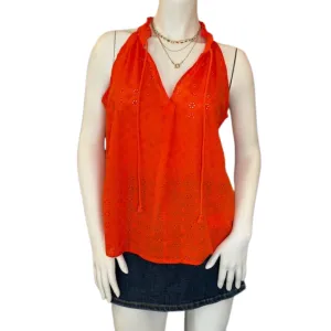 Orange halter flare top