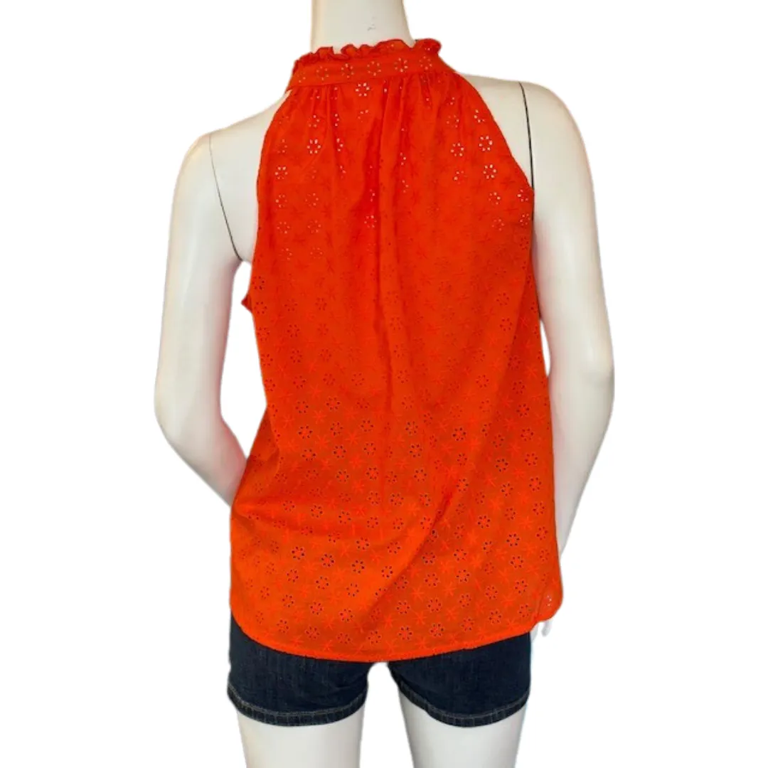 Orange halter flare top