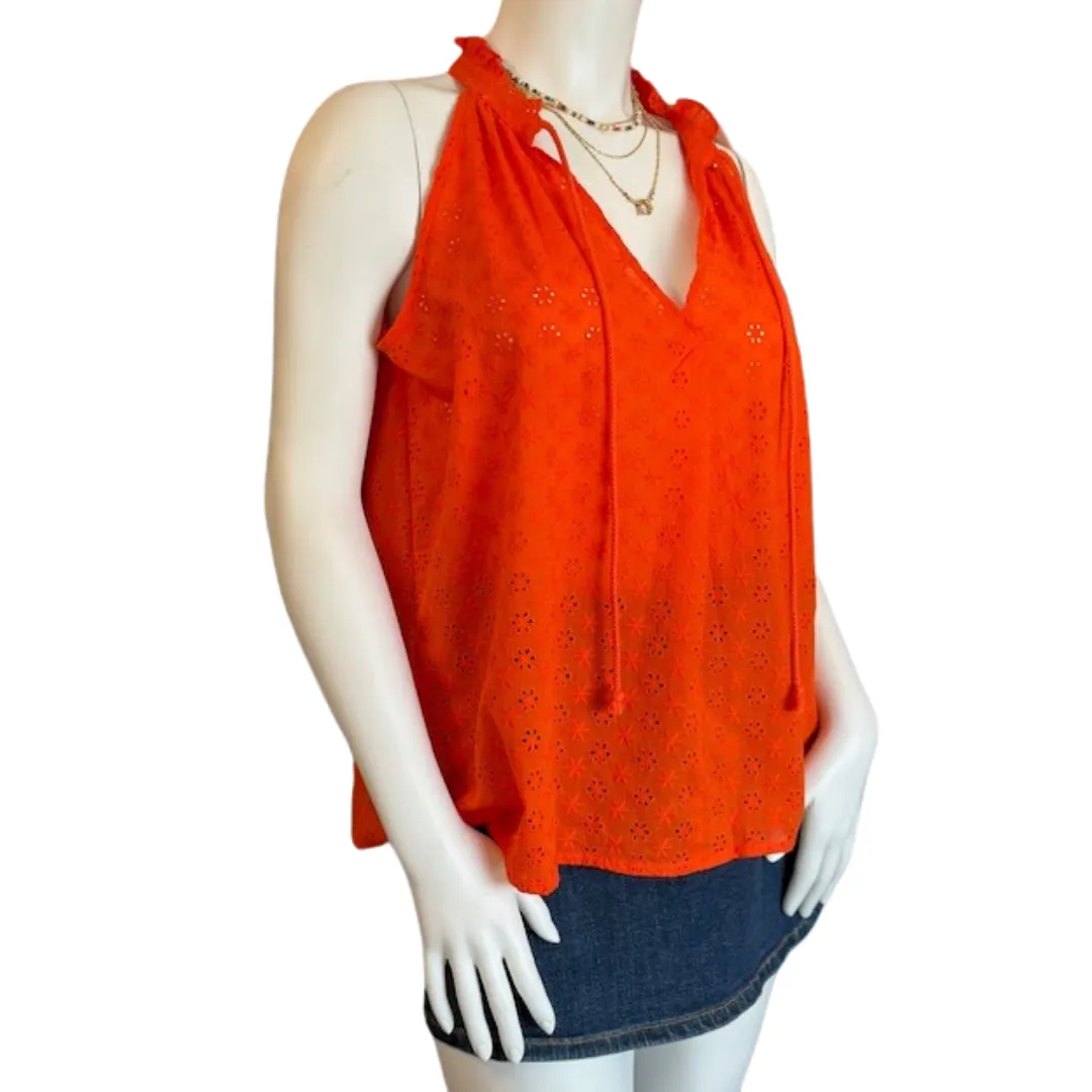 Orange halter flare top