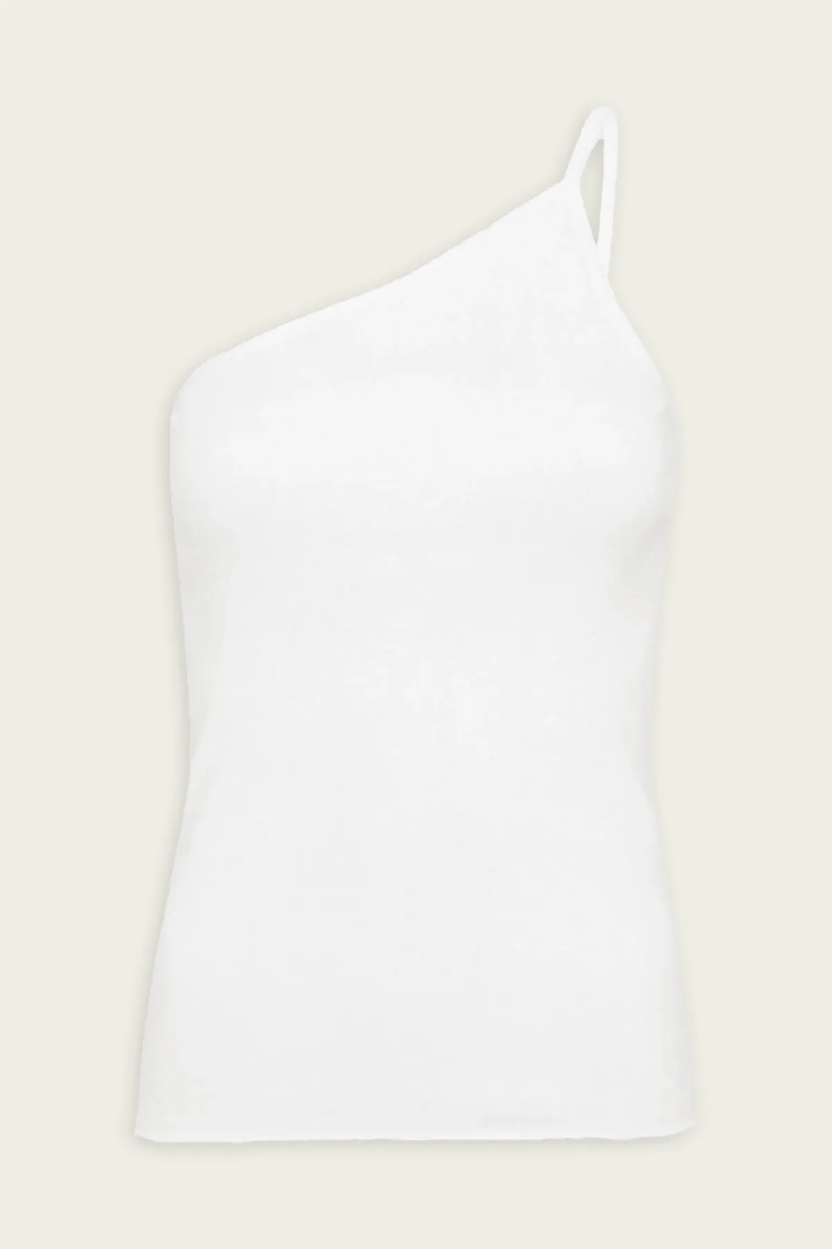 Organic Cotton One Shoulder Tank in White