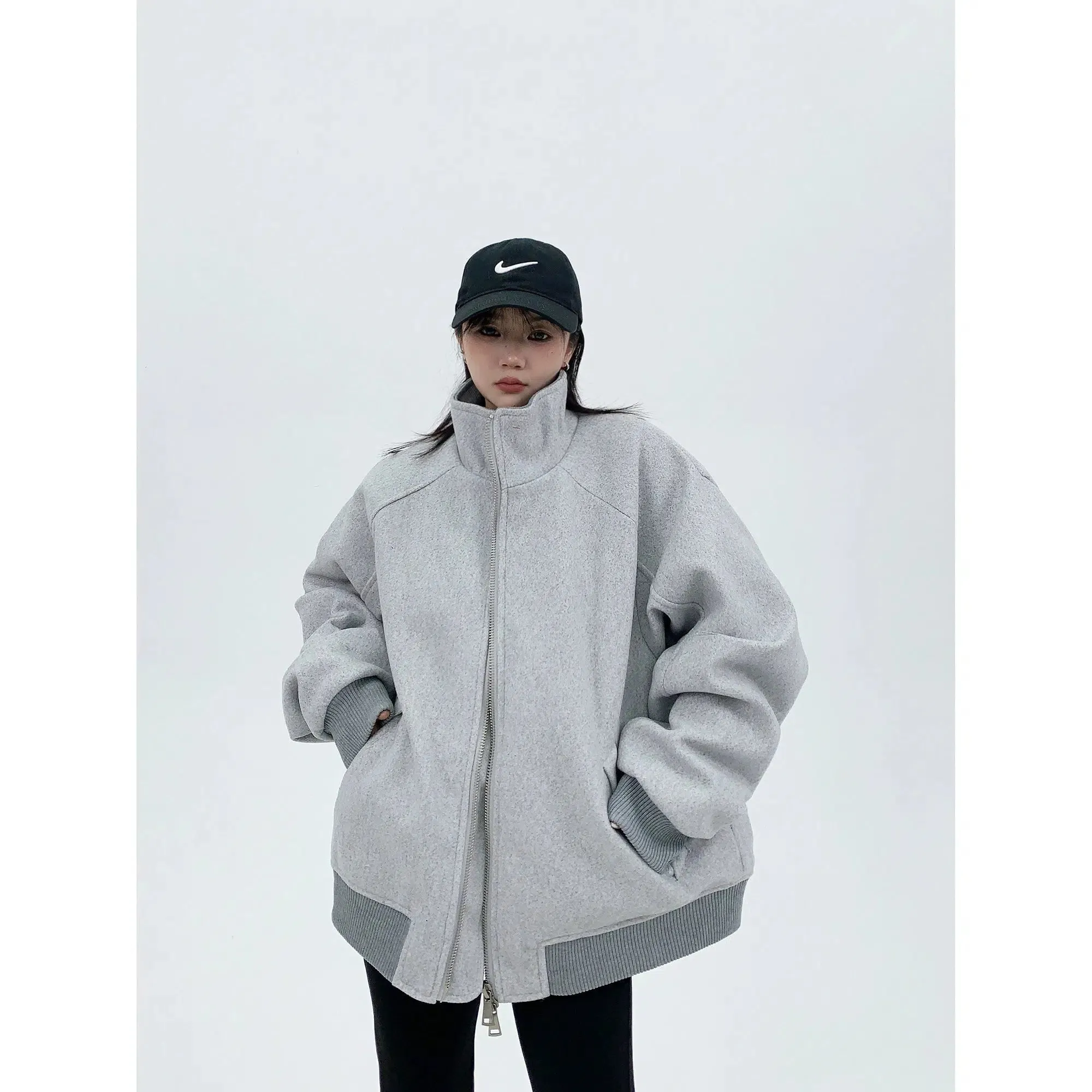 Oversized Zip-Up Coat