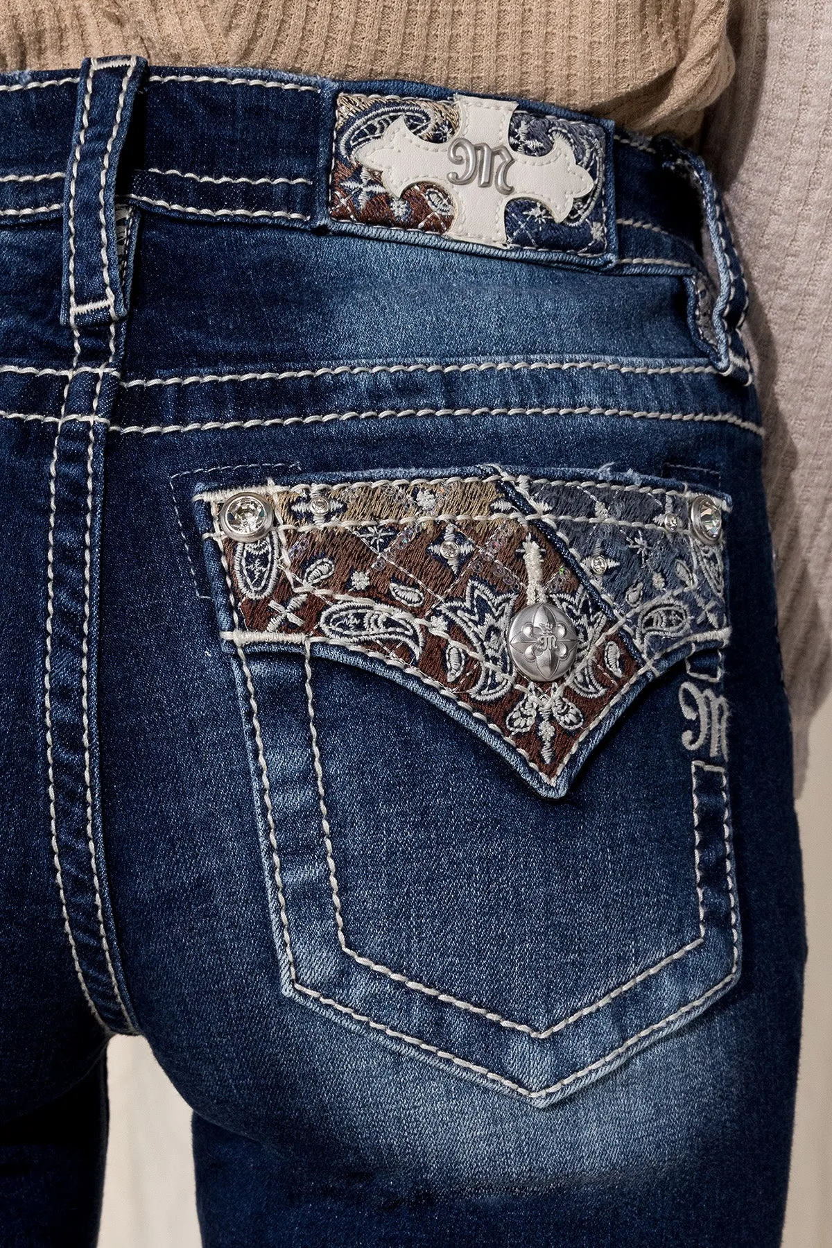 Paisley Block Bootcut Jeans