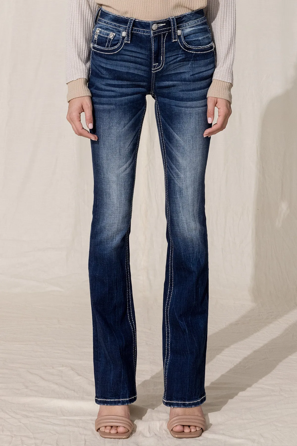 Paisley Block Bootcut Jeans