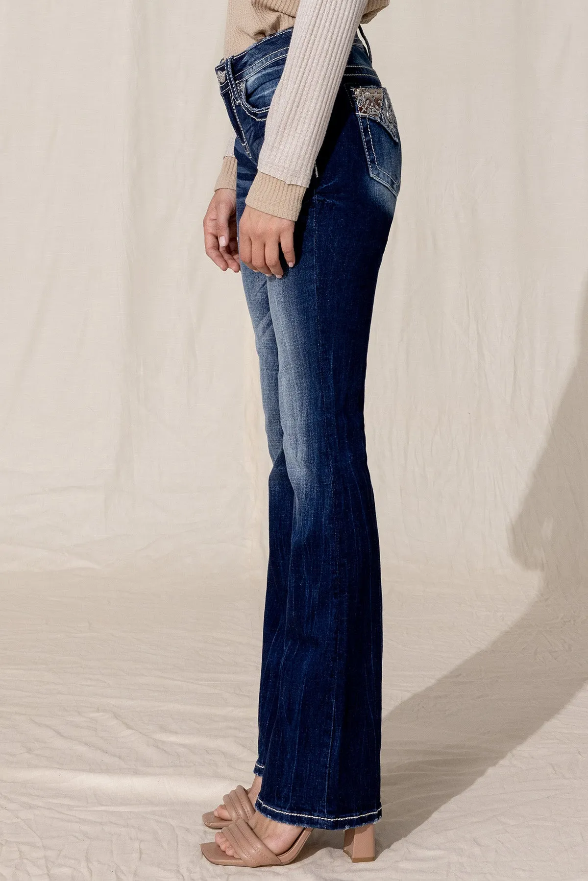 Paisley Block Bootcut Jeans
