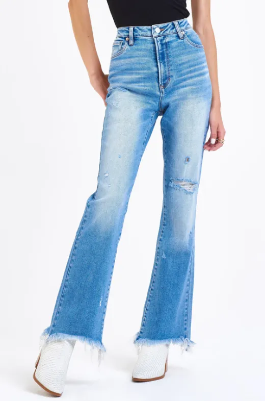 PARIS SUPER HIGH RISE BOOTCUT JEANS IN WALL STREET