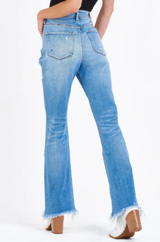 PARIS SUPER HIGH RISE BOOTCUT JEANS IN WALL STREET