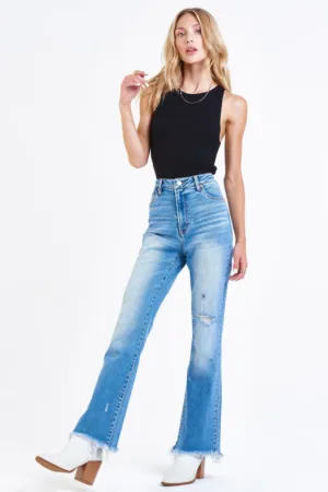 PARIS SUPER HIGH RISE BOOTCUT JEANS IN WALL STREET