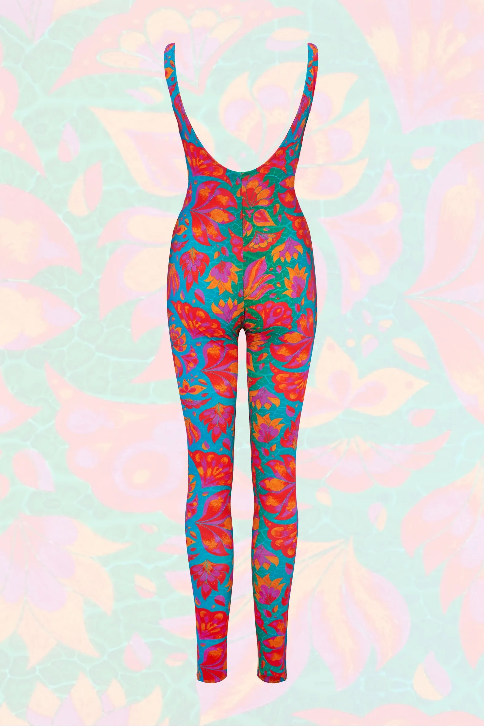 Party Lycra Catsuit in Tropical Vendala Print