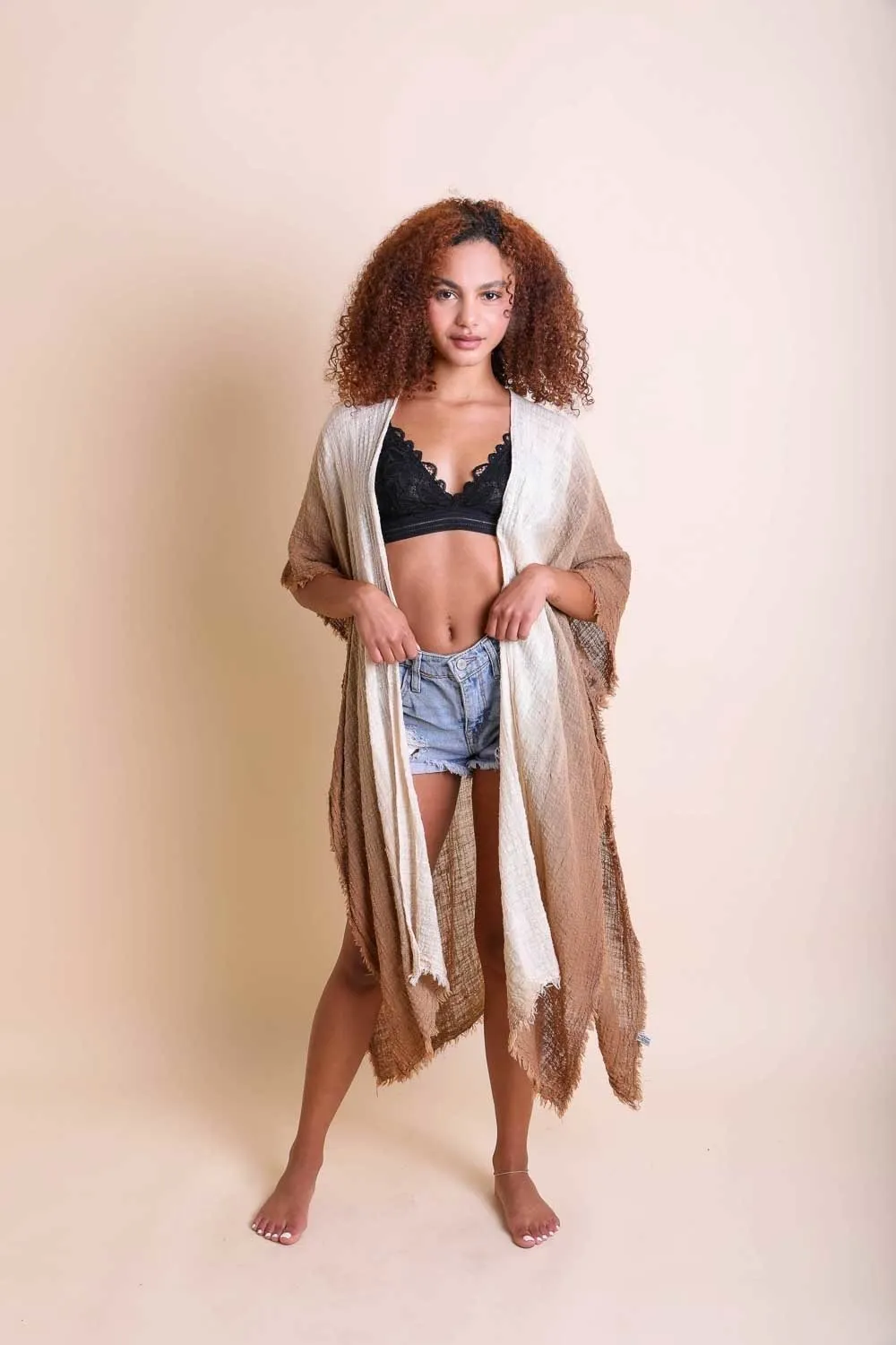 Pastel Ombre Cotton Cover-up Kimono