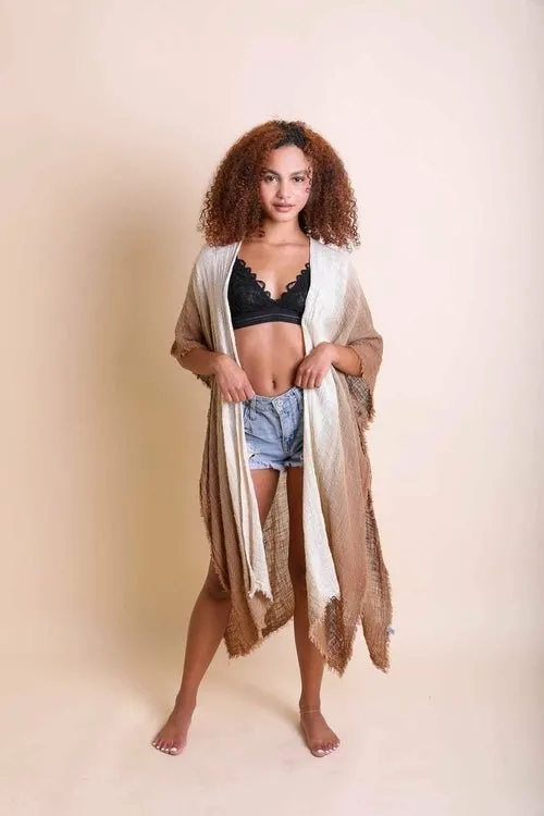Pastel Ombre Cotton Cover-up Kimono