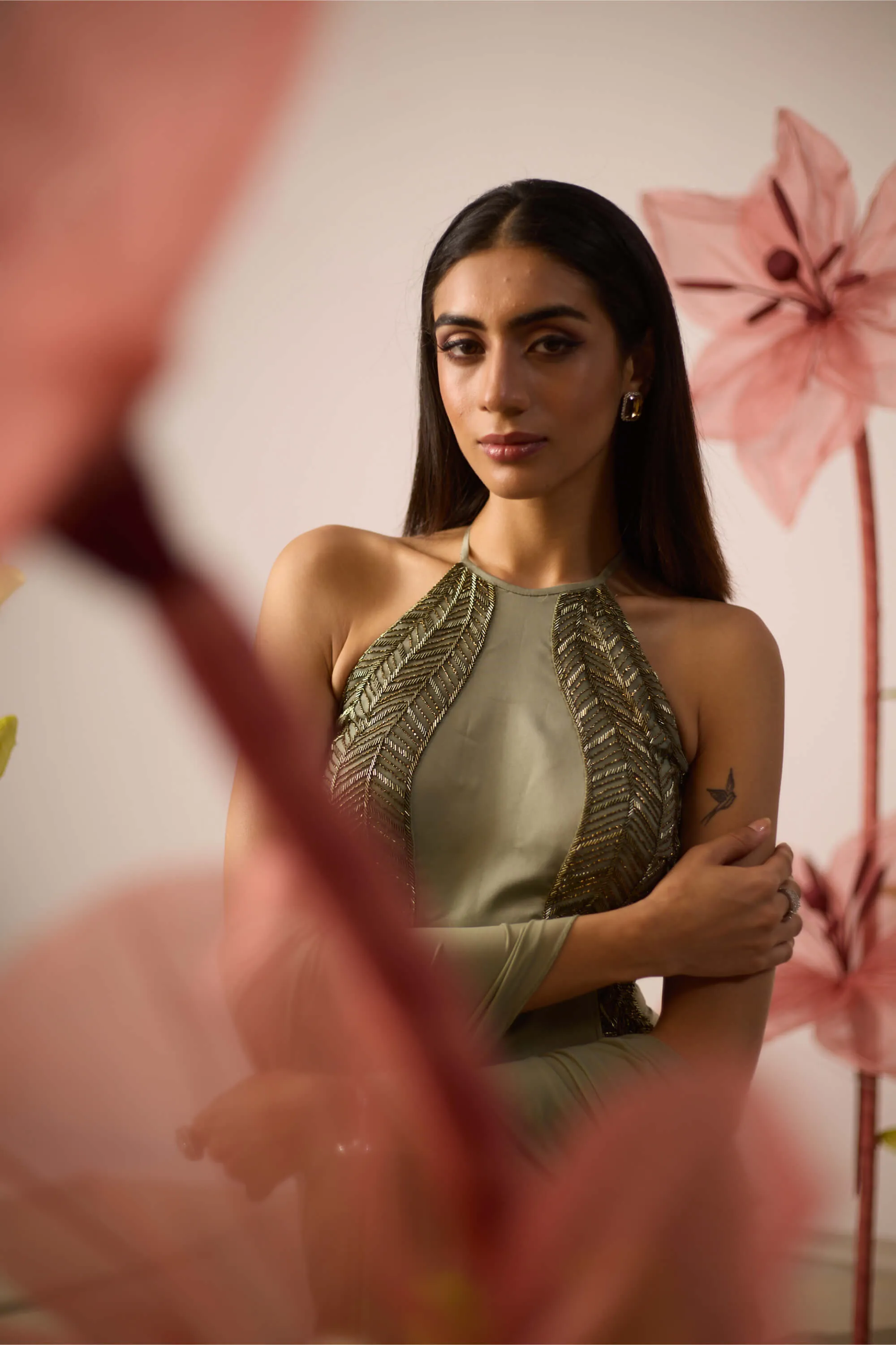 Peony jade green gown