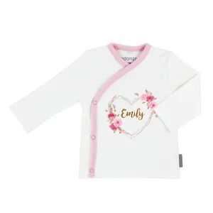 [Personalized] Home Coming Baby Girl Organic Kimono Shirt