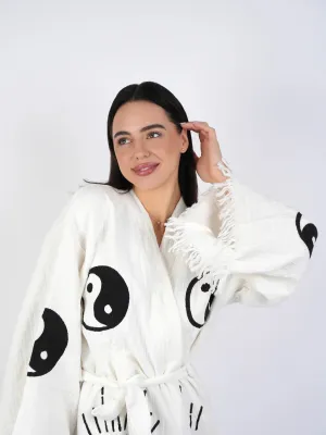 Peshtemal Yin Yang Kimono/ Robe