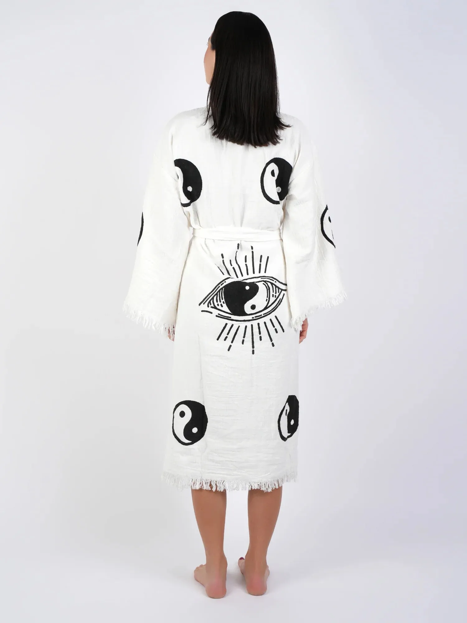 Peshtemal Yin Yang Kimono/ Robe